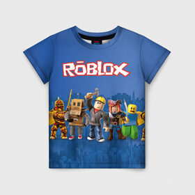 Детская футболка 3D с принтом ROBLOX в Санкт-Петербурге, 100% гипоаллергенный полиэфир | прямой крой, круглый вырез горловины, длина до линии бедер, чуть спущенное плечо, ткань немного тянется | roblox | roblox simulator. | код роблокс | роблокс | роблокс симулятор