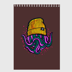 Скетчбук с принтом Octopus(Lil Peep GBC) в Санкт-Петербурге, 100% бумага
 | 48 листов, плотность листов — 100 г/м2, плотность картонной обложки — 250 г/м2. Листы скреплены сверху удобной пружинной спиралью | gbc | lil | peep | rap | rock | бордовый | желтый | зеленый | исполнитель | картинка | надпись на спине | осьминог | редактируемый дизайн | рок | рэп | рэпер | сочный цвет | фиолетовый