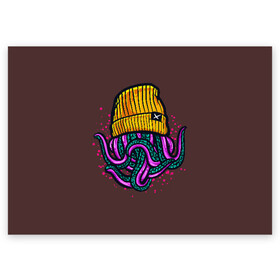 Поздравительная открытка с принтом Octopus(Lil Peep, GBC) в Санкт-Петербурге, 100% бумага | плотность бумаги 280 г/м2, матовая, на обратной стороне линовка и место для марки
 | gbc | lil | peep | rap | rock | бордовый | желтый | зеленый | исполнитель | картинка | надпись на спине | осьминог | редактируемый дизайн | рок | рэп | рэпер | сочный цвет | фиолетовый