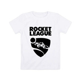 Детская футболка хлопок с принтом ROCKET LEAGUE в Санкт-Петербурге, 100% хлопок | круглый вырез горловины, полуприлегающий силуэт, длина до линии бедер | racing. | rocket league | rocket league garage | rocket trade | гонки | рокет лига