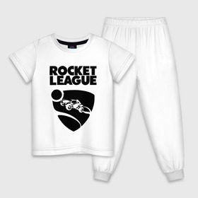 Детская пижама хлопок с принтом ROCKET LEAGUE в Санкт-Петербурге, 100% хлопок |  брюки и футболка прямого кроя, без карманов, на брюках мягкая резинка на поясе и по низу штанин
 | racing. | rocket league | rocket league garage | rocket trade | гонки | рокет лига