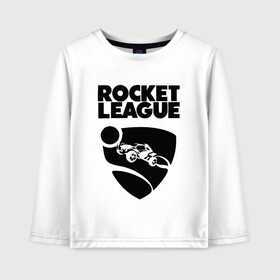 Детский лонгслив хлопок с принтом ROCKET LEAGUE в Санкт-Петербурге, 100% хлопок | круглый вырез горловины, полуприлегающий силуэт, длина до линии бедер | racing. | rocket league | rocket league garage | rocket trade | гонки | рокет лига