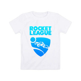 Детская футболка хлопок с принтом ROCKET LEAGUE в Санкт-Петербурге, 100% хлопок | круглый вырез горловины, полуприлегающий силуэт, длина до линии бедер | 