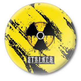 Значок с принтом S.T.A.L.K.E.R. в Санкт-Петербурге,  металл | круглая форма, металлическая застежка в виде булавки | game | stalker | зона | игра | радиация | сталкер | чернобыль