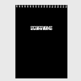 Скетчбук с принтом SCORPIONS в Санкт-Петербурге, 100% бумага
 | 48 листов, плотность листов — 100 г/м2, плотность картонной обложки — 250 г/м2. Листы скреплены сверху удобной пружинной спиралью | Тематика изображения на принте: scorpions | клаус майне | маттиас ябс | микки ди | павел мончивода | рудольф шенкер | скорпион | скорпионс