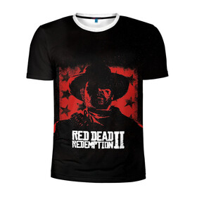 Мужская футболка 3D спортивная с принтом Red Dead Redemption в Санкт-Петербурге, 100% полиэстер с улучшенными характеристиками | приталенный силуэт, круглая горловина, широкие плечи, сужается к линии бедра | dead | gamer | john | marston | rdr | red | redemption | rockstar | shooter | western | вестерн | джон | марстон | шутер