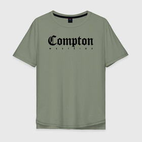 Мужская футболка хлопок Oversize с принтом Compton west side в Санкт-Петербурге, 100% хлопок | свободный крой, круглый ворот, “спинка” длиннее передней части | compton | west side | вест сайд | вестсайд | западная сторона | западное побережье | калифорния | комптон | лос анджелес | надпись | реп | реперская | рэп