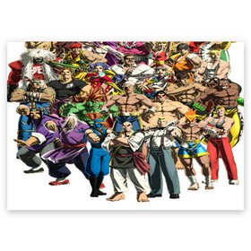 Поздравительная открытка с принтом Street Fighter Сharacters в Санкт-Петербурге, 100% бумага | плотность бумаги 280 г/м2, матовая, на обратной стороне линовка и место для марки
 | street fighter сharacters