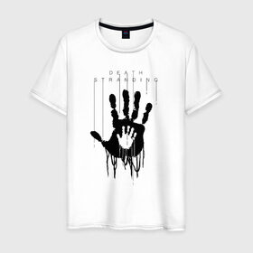 Мужская футболка хлопок с принтом DEATH STRANDING в Санкт-Петербурге, 100% хлопок | прямой крой, круглый вырез горловины, длина до линии бедер, слегка спущенное плечо. | death stranding | kojima | kojima productions | кодзима | мадс микельсон | норман ридус