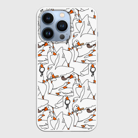 Чехол для iPhone 13 Pro с принтом Злой гусь в Санкт-Петербурге,  |  | Тематика изображения на принте: goose | honk | untitled goose game | гусь | гусь игра | злой гусь | игра про гуся | кря | отвратительный гусь