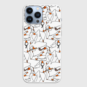 Чехол для iPhone 13 Pro Max с принтом Злой гусь в Санкт-Петербурге,  |  | goose | honk | untitled goose game | гусь | гусь игра | злой гусь | игра про гуся | кря | отвратительный гусь