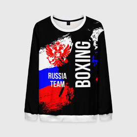 Мужской свитшот 3D с принтом Boxing Russia Team в Санкт-Петербурге, 100% полиэстер с мягким внутренним слоем | круглый вырез горловины, мягкая резинка на манжетах и поясе, свободная посадка по фигуре | Тематика изображения на принте: boxer | boxing | russia team | бокс | боксер | сборная россии | тайский бокс