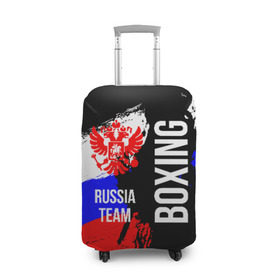 Чехол для чемодана 3D с принтом Boxing Russia Team в Санкт-Петербурге, 86% полиэфир, 14% спандекс | двустороннее нанесение принта, прорези для ручек и колес | boxer | boxing | russia team | бокс | боксер | сборная россии | тайский бокс
