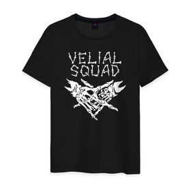 Мужская футболка хлопок с принтом VELIAL SQUAD в Санкт-Петербурге, 100% хлопок | прямой крой, круглый вырез горловины, длина до линии бедер, слегка спущенное плечо. | velial squad | велиал сквад