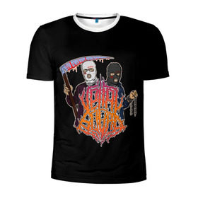 Мужская футболка 3D спортивная с принтом Velial Squad в Санкт-Петербурге, 100% полиэстер с улучшенными характеристиками | приталенный силуэт, круглая горловина, широкие плечи, сужается к линии бедра | horror | music | rap | redvelsqd | rock | музыка | рок | рэп | хоррор