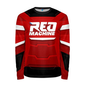 Мужской лонгслив 3D с принтом Red Machine в Санкт-Петербурге, 100% полиэстер | длинные рукава, круглый вырез горловины, полуприлегающий силуэт | hockey | red | russia | team | красная | машина | россия | сборная | хоккей