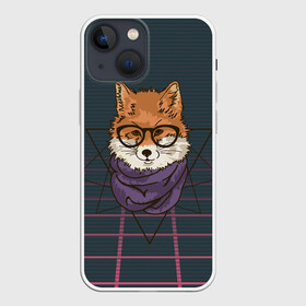 Чехол для iPhone 13 mini с принтом Мудрый Лис в Санкт-Петербурге,  |  | Тематика изображения на принте: fox | foxy | животное | лис | лиса | лисенок | лисы | милая | мудрый | пушистая | пушистик | рыжая | ум | умный