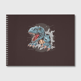 Альбом для рисования с принтом T-Rex в Санкт-Петербурге, 100% бумага
 | матовая бумага, плотность 200 мг. | art | dino | dinos | dinosaur | raptor | style | trex | velociraptor | арт | динозавр | мир юрского периода | ти рекс | ящер
