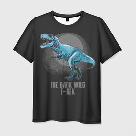 Мужская футболка 3D с принтом Dinosaur t-rex в Санкт-Петербурге, 100% полиэфир | прямой крой, круглый вырез горловины, длина до линии бедер | art | dino | dinos | dinosaur | raptor | style | trex | velociraptor | арт | динозавр | мир юрского периода | ти рекс | ящер