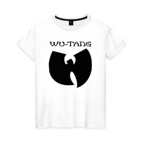 Женская футболка хлопок с принтом WU-TANG CLAN в Санкт-Петербурге, 100% хлопок | прямой крой, круглый вырез горловины, длина до линии бедер, слегка спущенное плечо | wu tang | wu tang clan | ву танг | ву танг клан