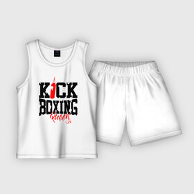 Детская пижама с шортами хлопок с принтом Kick boxing Queen в Санкт-Петербурге,  |  | Тематика изображения на принте: boxer | boxing | kick boxing | kickboxing | mma | queen | бокс | боксер | кик боксинг | кикбоксинг | королева бокса | тайский бокс