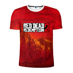 Мужская футболка 3D спортивная с принтом RED DEAD REDEMPTION 2 в Санкт-Петербурге, 100% полиэстер с улучшенными характеристиками | приталенный силуэт, круглая горловина, широкие плечи, сужается к линии бедра | arthur morgan | cowboy | online | red dead online | red dead redemption 2 | rockstar games | wild west | артур морган | бандит | вестерн | винтовка | дикий запад | ковбой | рокстар