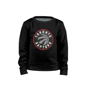 Детский свитшот хлопок с принтом Toronto Raptors Logo в Санкт-Петербурге, 100% хлопок | круглый вырез горловины, эластичные манжеты, пояс и воротник | nba | raptors | toronto | toronto raptors | баскетбол | нба | рапторс | рэпторс | спорт | торонто | торонто рапторс | торонто рэпторс