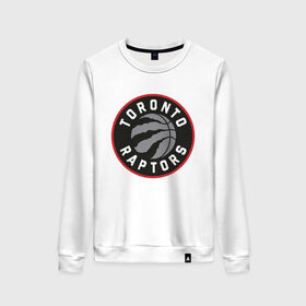 Женский свитшот хлопок с принтом Toronto Raptors Logo в Санкт-Петербурге, 100% хлопок | прямой крой, круглый вырез, на манжетах и по низу широкая трикотажная резинка  | nba | raptors | toronto | toronto raptors | баскетбол | нба | рапторс | рэпторс | спорт | торонто | торонто рапторс | торонто рэпторс