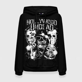 Женская толстовка 3D с принтом Hollywood Undead в Санкт-Петербурге, 100% полиэстер  | двухслойный капюшон со шнурком для регулировки, мягкие манжеты на рукавах и по низу толстовки, спереди карман-кенгуру с мягким внутренним слоем. | charlie scene | danny | funny man | hollywood undead | hu | j dog | johnny 3 tears | голливудская нежить | голубь | голубь с гранатой | граната | ню метал | рэп метал | рэп рок