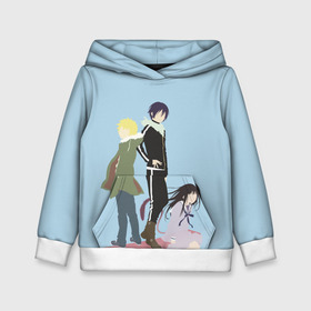 Детская толстовка 3D с принтом Yato, Yukine & Hiyori в Санкт-Петербурге, 100% полиэстер | двухслойный капюшон со шнурком для регулировки, мягкие манжеты на рукавах и по низу толстовки, спереди карман-кенгуру с мягким внутренним слоем | Тематика изображения на принте: ghost | god of calamity | hiyori | iki | noragami | shinki | yato | yatogami | yukine | бездомный бог | бог бедствия | ики | призрак | секки | хиёри | шинки | юки | юкине | юкинэ | ято