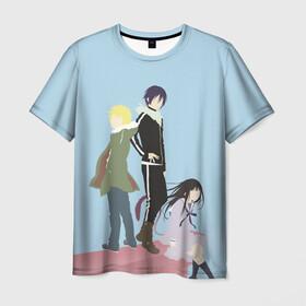 Мужская футболка 3D с принтом Yato, Yukine & Hiyori в Санкт-Петербурге, 100% полиэфир | прямой крой, круглый вырез горловины, длина до линии бедер | Тематика изображения на принте: ghost | god of calamity | hiyori | iki | noragami | shinki | yato | yatogami | yukine | бездомный бог | бог бедствия | ики | призрак | секки | хиёри | шинки | юки | юкине | юкинэ | ято