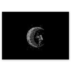 Поздравительная открытка с принтом Лунокоп в Санкт-Петербурге, 100% бумага | плотность бумаги 280 г/м2, матовая, на обратной стороне линовка и место для марки
 | cat | galaxy | moon | nasa | space | вселенная | галактика | звезды | космонавт | космос | луна | наса | скафандр