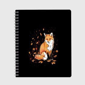 Тетрадь с принтом FOX в Санкт-Петербурге, 100% бумага | 48 листов, плотность листов — 60 г/м2, плотность картонной обложки — 250 г/м2. Листы скреплены сбоку удобной пружинной спиралью. Уголки страниц и обложки скругленные. Цвет линий — светло-серый
 | 20 | 2020 | animal | animals | forest | fox | redhead | животное | животные | зима | лес | лис | лиса | лисица | новый год | рыжая | фыр