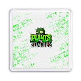 Магнит 55*55 с принтом Plants vs. Zombies в Санкт-Петербурге, Пластик | Размер: 65*65 мм; Размер печати: 55*55 мм | plants vs. zombies | зомби | игра | компьютерная игра | против | растения | растения против зомби