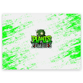 Поздравительная открытка с принтом Plants vs. Zombies в Санкт-Петербурге, 100% бумага | плотность бумаги 280 г/м2, матовая, на обратной стороне линовка и место для марки
 | plants vs. zombies | зомби | игра | компьютерная игра | против | растения | растения против зомби