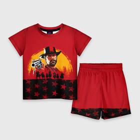 Детский костюм с шортами 3D с принтом Red Dead Redemption 2 в Санкт-Петербурге,  |  | dead | rdr | rdr2 | red | redemption | артур | банда | бандиты | вестерн | дикий запад | ковбои | морган | сша