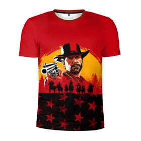 Мужская футболка 3D спортивная с принтом Red Dead Redemption 2 в Санкт-Петербурге, 100% полиэстер с улучшенными характеристиками | приталенный силуэт, круглая горловина, широкие плечи, сужается к линии бедра | dead | rdr | rdr2 | red | redemption | артур | банда | бандиты | вестерн | дикий запад | ковбои | морган | сша