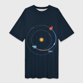 Платье-футболка 3D с принтом Земля   Марс в Санкт-Петербурге,  |  | 2022 | cat | elon | galaxy | mars | moon | musk | nasa | space | spacex | tesla | вселенная | галактика | звезды | илон | космонавт | космос | луна | марс | маск | наса | скафандр | тесла