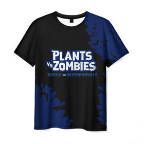 Мужская футболка 3D с принтом Plants vs. Zombies в Санкт-Петербурге, 100% полиэфир | прямой крой, круглый вырез горловины, длина до линии бедер | battle | game | plants vs zombies | plants vs zombies battle for neighborville | zombie | битва | битва за нейборвиль | зомби | игра | надпись | растения | растения против зомби