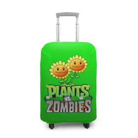 Чехол для чемодана 3D с принтом PLANTS VS ZOMBIES в Санкт-Петербурге, 86% полиэфир, 14% спандекс | двустороннее нанесение принта, прорези для ручек и колес | battle | plants | plants vs zombies | pvsz | vs | zombies | растения против зомби