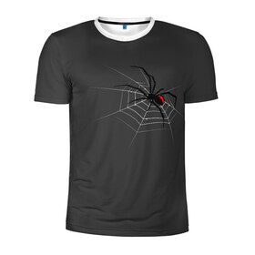 Мужская футболка 3D спортивная с принтом Паук в Санкт-Петербурге, 100% полиэстер с улучшенными характеристиками | приталенный силуэт, круглая горловина, широкие плечи, сужается к линии бедра | Тематика изображения на принте: animal | animals | poison | spider | venom | вдова | животные | каракурт | паук | паутина | паучок | черная | черная вдова | яд