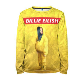 Детский лонгслив 3D с принтом BILLIE EILISH Yellow в Санкт-Петербурге, 100% полиэстер | длинные рукава, круглый вырез горловины, полуприлегающий силуэт
 | Тематика изображения на принте: 