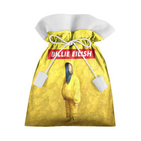 Подарочный 3D мешок с принтом BILLIE EILISH Yellow в Санкт-Петербурге, 100% полиэстер | Размер: 29*39 см | 