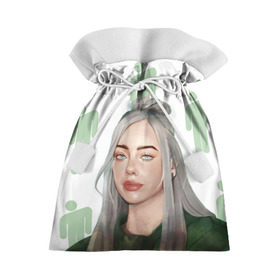 Подарочный 3D мешок с принтом BILLIE EILISH в Санкт-Петербурге, 100% полиэстер | Размер: 29*39 см | Тематика изображения на принте: bad guy | billie | eilish | ocean eyes | айлиш | билли | девушка | певица | эйлиш