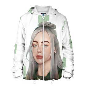 Мужская куртка 3D с принтом BILLIE EILISH в Санкт-Петербурге, ткань верха — 100% полиэстер, подклад — флис | прямой крой, подол и капюшон оформлены резинкой с фиксаторами, два кармана без застежек по бокам, один большой потайной карман на груди. Карман на груди застегивается на липучку | Тематика изображения на принте: bad guy | billie | eilish | ocean eyes | айлиш | билли | девушка | певица | эйлиш