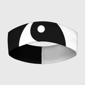 Повязка на голову 3D с принтом Инь   янь (1) в Санкт-Петербурге,  |  | black | signs | white. | ying   yang | белый | знаки | инь   янь | чёрный