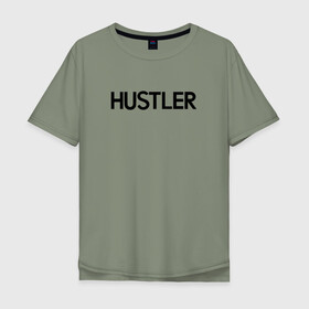 Мужская футболка хлопок Oversize с принтом HUSTLER в Санкт-Петербурге, 100% хлопок | свободный крой, круглый ворот, “спинка” длиннее передней части | brazzers | hustler | merch | private | бразерс | мерч | хаслер | хастлер