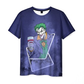 Мужская футболка 3D с принтом Joker from cards в Санкт-Петербурге, 100% полиэфир | прямой крой, круглый вырез горловины, длина до линии бедер | batman | dc | dc джокер | detective comics | harley | joker | shtatjoker | the joker | бетмен | джокер | злодей | харли