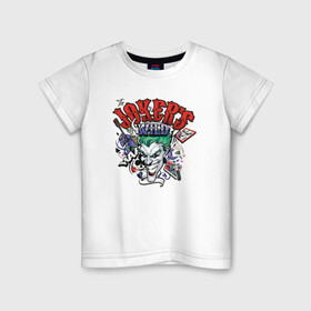 Детская футболка хлопок с принтом The Joker wild в Санкт-Петербурге, 100% хлопок | круглый вырез горловины, полуприлегающий силуэт, длина до линии бедер | batman | dc | dc джокер | detective comics | harley | joker | shtatjoker | the joker | бетмен | злодей | харли