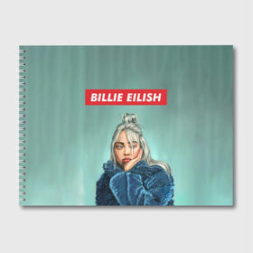 Альбом для рисования с принтом BILLIE EILISH в Санкт-Петербурге, 100% бумага
 | матовая бумага, плотность 200 мг. | bad guy | billie | eilish | ocean eyes | айлиш | билли | девушка | певица | эйлиш